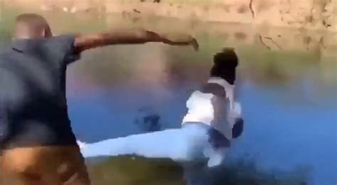 Man Shoves His Girlfriend Into A River During An Argument [video]