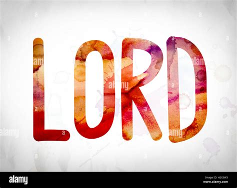 word lord written  watercolor washes   white paper