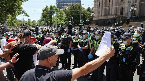 Melbourne Anti Lockdown Protest Hundreds Arrested Cop Hospitalised