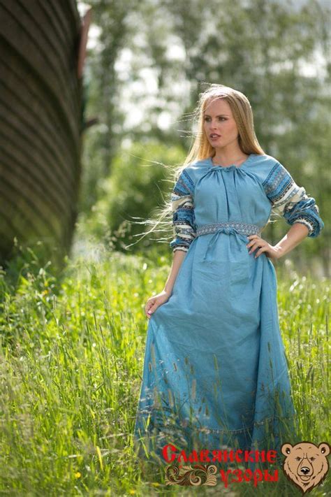 traditional russian dress golubushka slavic dress linen dress