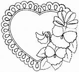 Coloring Frame Pages Heart Valentine Colouring sketch template
