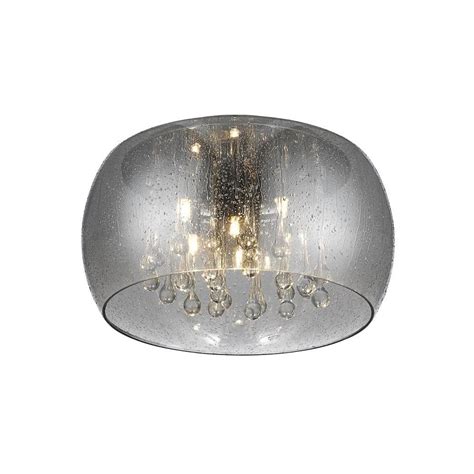 home decorators collection  light chrome glass  clear glass beads led flush mount