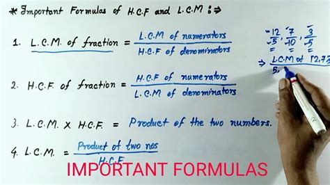 hcf  lcm important formulas basic concepts  hcf  lcm