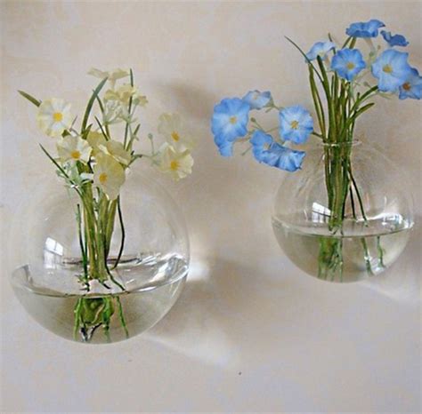 Wall Hanging Clear Glass Vase Flower Plant Hydroponics Bottle Container