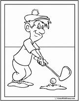 Golf Coloring Pages Pdf Color Getdrawings Player Drawing Customize Print Players sketch template