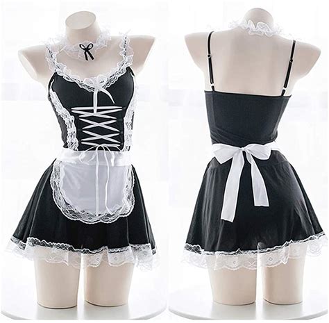 sexy uniform lace maid skirt costume cosplay anime cute apron black