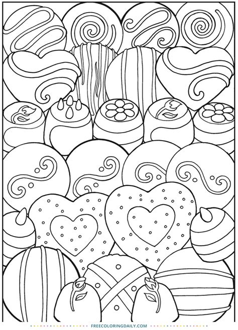 valentine chocolates coloring  coloring daily