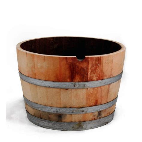 Mgp Half 27 In W And 16 In H Oak Wine Barrel Planter Wbp 26 The