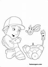 Manny Coloring Handy Pages Kids Print Cartoon Printable Books sketch template