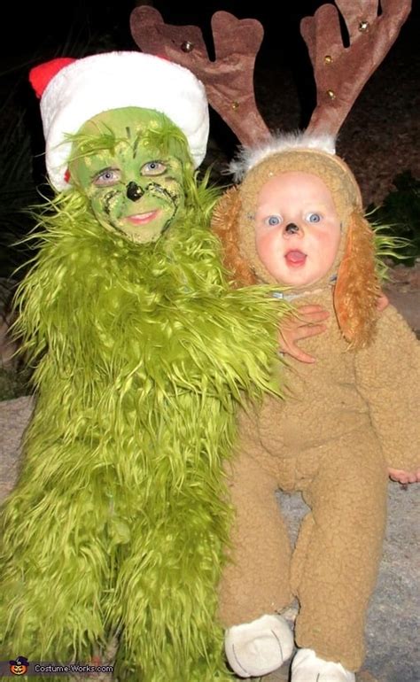 grinch  max matching sibling costumes  kids halloween