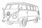 Combi Volkswagen Coloring Vw Bus Van Pages Drawing Poster Print Camper Wallpart Car sketch template
