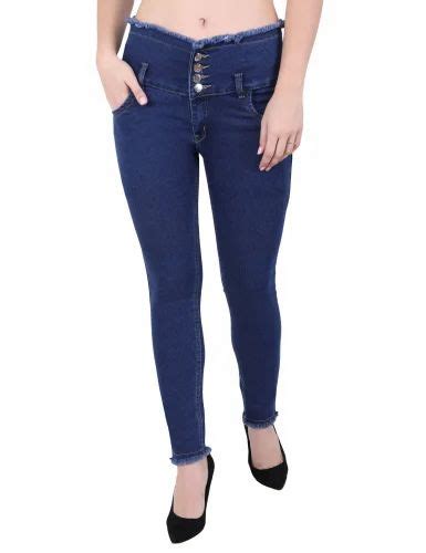 Skinny Dark Blue 4 Button Jhallar Jeans High Rise At Rs 360 Piece In