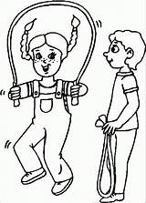 Coloring Pages Jump Rope Kids Jumping Adults Super Node Popular Print Coloringhome sketch template