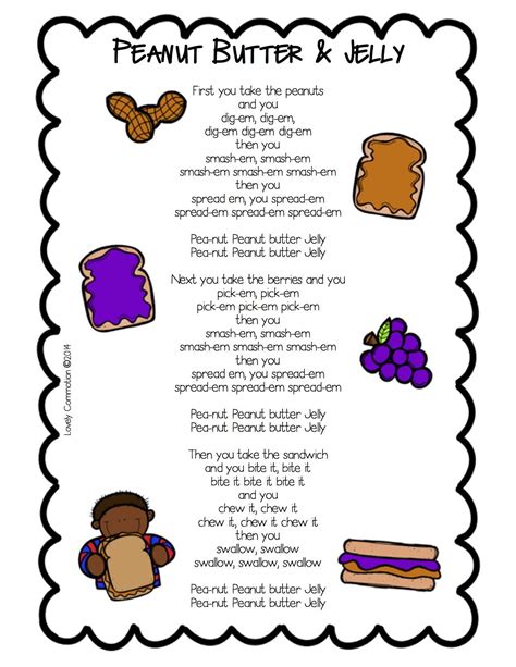 peanut butter jelly song  sequencing   kindergarten