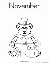 Coloring November Thankful Pages Thanksgiving Beary Print Printable Color Being Pilgrim Twistynoodle Bear Kids Book Noodle Turkey Twisty Worksheets Getcolorings sketch template