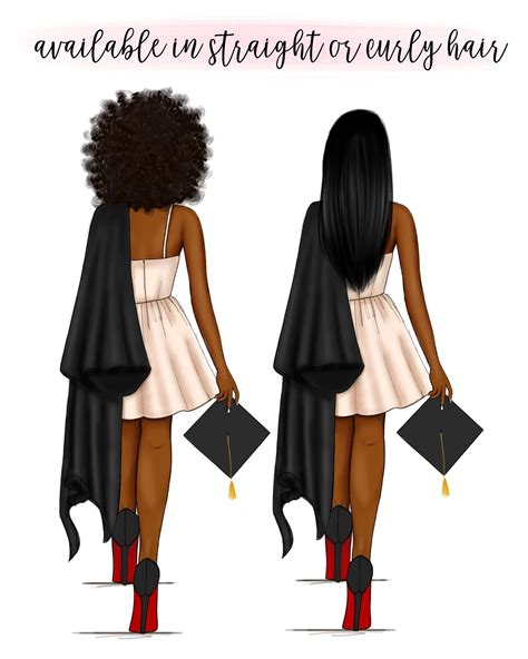 African American Graduation Card Fashion Illustration Etsy African