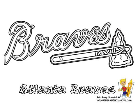 atlanta braves coloring page  baseball team   crayon match team