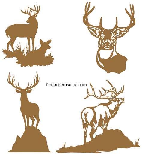 deer silhouette vector   dxf file freepatternsarea