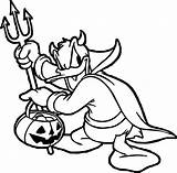 Coloring Donald Duck Devil Wecoloringpage sketch template