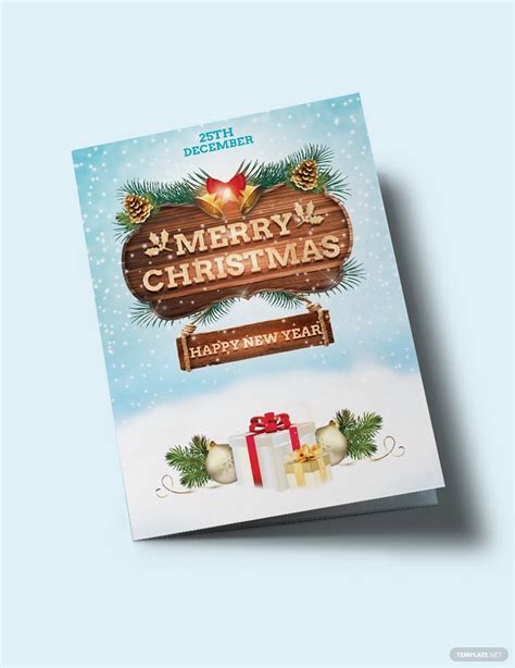 christmas   year bi fold brochure template   word