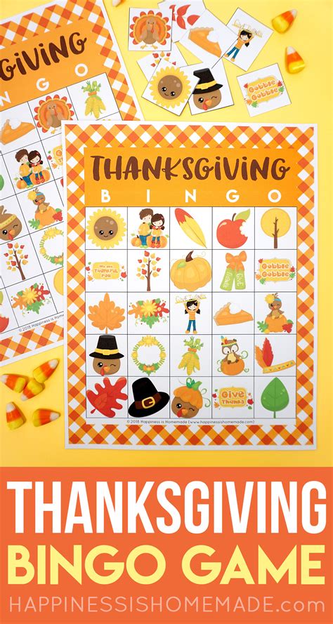 printable thanksgiving bingo cards happiness  homemade