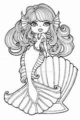 Mermaid Cyrene Fantail sketch template