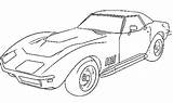 Corvette Stingray C3 Colouring sketch template