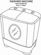 Washing Machine Coloring Pages Template Drawing Inventions Pdf Open Print  Sketch sketch template
