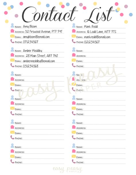 contact list  aterica cerulo aquino peasy paper address book