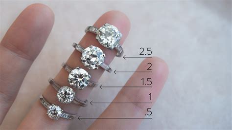 actual diamond carat size   hand erstwhile jewelry