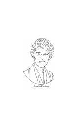 Earhart Amelia Clip Realistic Coloring Poster Preview sketch template