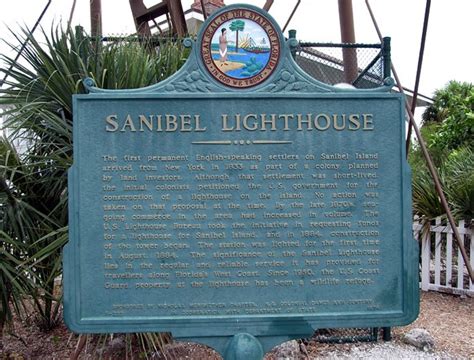photo sanibel lighthouse historical marker  missing  hurrican