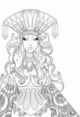 Deviantart Colouring Goddesses Browse sketch template