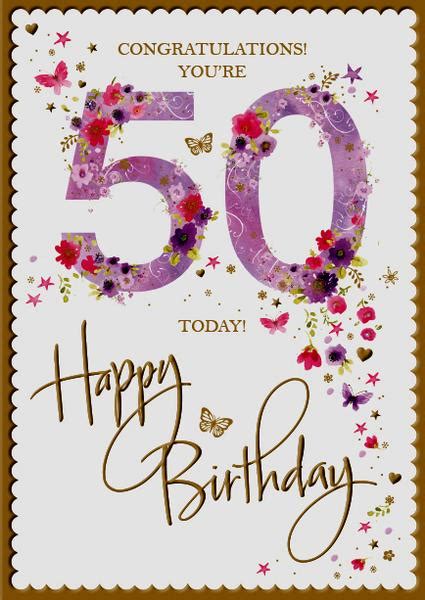 50th Birthday Card Woman 50th Birthday Card 50th