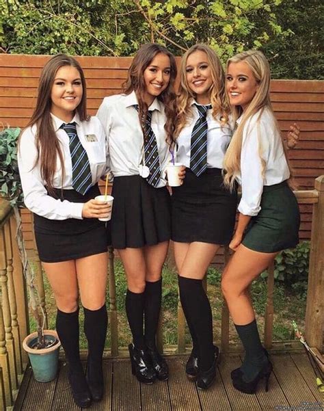 4 cute essex girls school girl outfit school girl