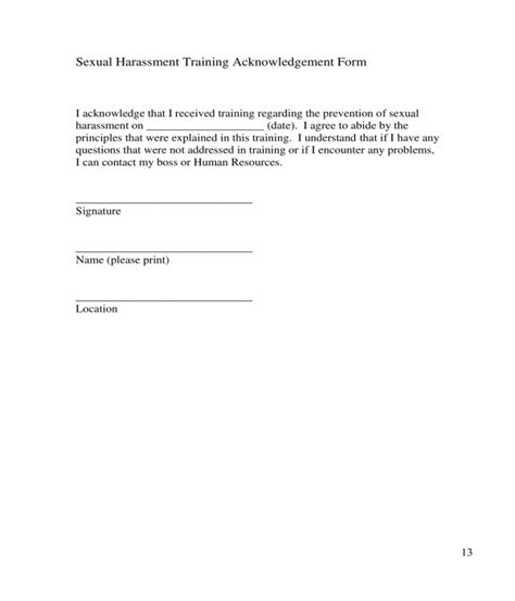 Free 20 Training Acknowledgment Forms In Pdf Ms Word Excel
