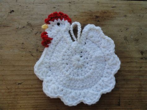 crochet pattern  chicken potholders dancox  crochet