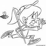 Coloring Pages Bee Camping Running Girl Printable sketch template