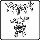 Monkey Hanging Coloring Drawing Pages Monkeys Etsy Colouring Kids Wall Removable Decal Sticker Sold Clipartmag sketch template