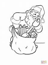 Coloring Suit Santas Book Santa Pages Template Bag His sketch template