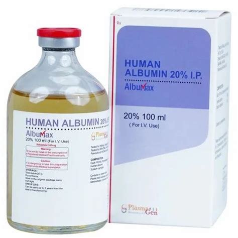 albumax 100 ml human albumin 20 injection ip prescription below 25