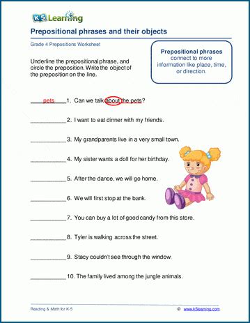 preposityions grade  englishlinx  prepositions worksheets