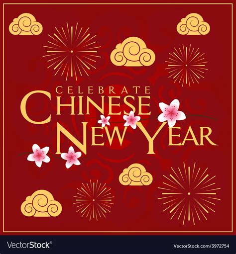 celebrate chinese  year card minimal design vector image