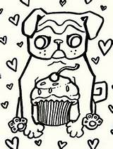 Pug Coloring Pages Pugs Color Dog sketch template