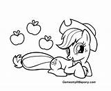 Pony Coloring Pages Little Apples Applejack Cute Apple Games Print Play sketch template