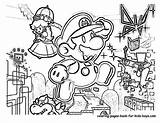 Mario Coloring Pages Super Bros Christmas Paper Characters Smash Brothers Printable Easter Drawing Colorear Para Color Adults Print Kids Dibujos sketch template