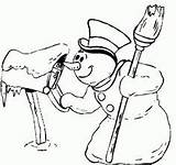 Coloring Pages Snowman Printable Winter Christmas Sheet Kids sketch template