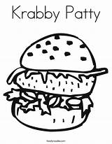 Hamburger Patty Krabby Twisty Noodle sketch template