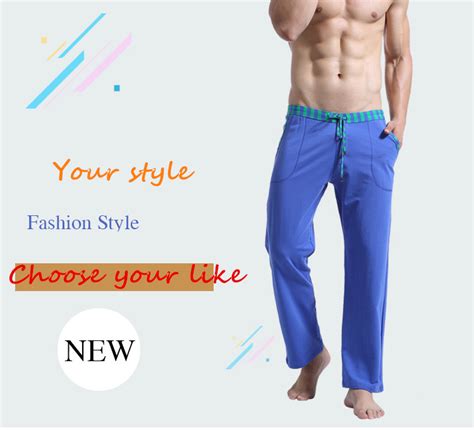 Wj Mens Home Casual Pants Straight Trousers Comfortable Cotton Soft