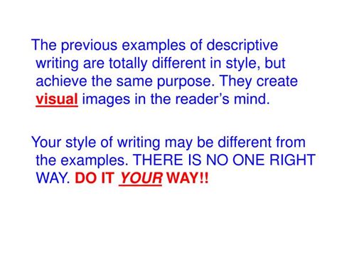descriptive writing authors styles powerpoint  id